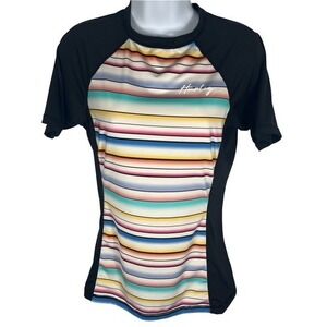 Hurley Womens Sz M Short Sleeve Swim Shirt UPF 50+ Sun Protection Surf-1644